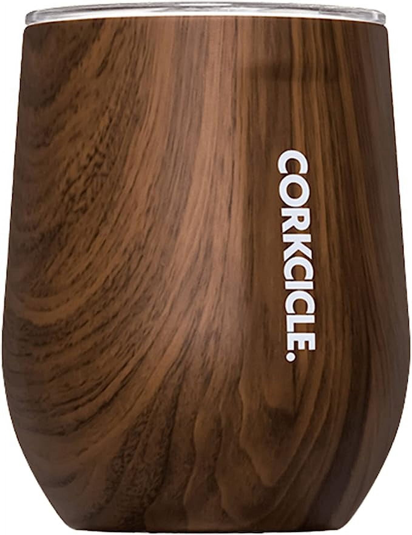 Corkcicle Stemless Insulated Wine Glass Tumbler Walnut Wood…